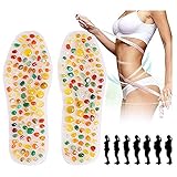 CYN Geleinlagen für Schuhe, Unisex magnetische Massage Einlegesohlen Fußakupressur Schuhpads Therapie Abnehmen Einlegesohlen für Gewichtsabnahme Transparent-39EU