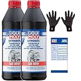 Brünte Feingrip Montagehandschuhe + 2x Original Liqui Moly 1L Getriebeöl Gear Oil (GL4) SAE 80W 1020