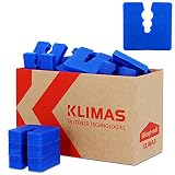 KLIMAS® Abstandshalter Kunststoff 8mm 50 Stück Distanzscheiben Set Blau | Sockelprofile Sockelschienen Ausgleichstück Distanzstück für Universal-Dübel mit 3 Durchmesser Ø 6/8/10 mm PE Ab