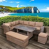 BRAST Poly-Rattan Gartenmöbel Essgruppe Lounge Set Sitzgruppe Outdoor Möbel Garten Garnitur Sofa Holidays Braun/Capp