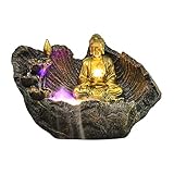 Zimmerbrunnen Tabletop-Brunnen-Harz-Buddha Tabletop-Brunnen Dekoration 16.5' Zen Buddha-Brunnen Home Office Dekoration Geschenke Desktop-Brunnen W