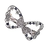 Qinlee Schmetterlinge Stil Haarspangen Strass Haarklammern Haarschmuck Styling Frisur Haar Ornamente Hochzeiten Bankette Party Schmuck Geschenk für Damen Mädchen (Blau 2)