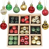 KwuLee Weihnachtskugel 99er Set, 30mm Weihnachtskugeln Kunststoff mit Hängend Schleife Wiederverwendbar,Christbaumkugeln Weihnacht Ornamente für Weihnachtsbaum Home Geburtstagsfeier Dek