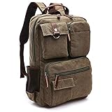 Canvas Rucksack, Aidonger Vintage Canvas Schulrucksack Wandern Reiserucksack für 14 '' Laptop