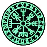 EmbTao Vegvisir Wikinger Kompass Nordisch Rune Moral Taktisch Bestickter Glühen Im Dunk