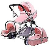 FYRMMD 3 in 1 Kinderwagen Kinderwagen Faltbarer High View Anti-Shock Leichter Kinderwagen Kompakter Buggy Kinderwagen (Kinderwagen)