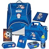 FUßBALL Star - Soccer - Scout Alpha Schulranzen-Set 8tlg. mit BROTDOSE, TRINKFLASCHE und HAUSAUFGABENHEFT - HEFTMAPPE GRATIS DAZU