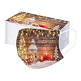 TT- 50 Stück Herren Damen Mundschutz Masken Bunt,3-lagig Weihnachten Masken Atmungsaktiv Schutzmasken Einwegschutz Außenschutz Gesichtsschutz Bandana Halstuch Schal (C, 50pcs)