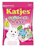 Katjes Grün-Ohr Hase mit weniger Zucker – Leckerer Schaumzucker und Fruchtgummi in Häschen-Form – Veggie Bestseller jetzt mit 1/3 weniger Zucker* – Erdbeer, Cassis, Kirsch und Himbeer (1 x 160 g)