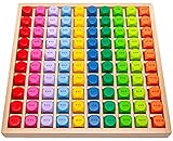 Natureich 1x1 für Grundschüler / Großes Holzrechenbrett / Bunte Würfel mit Aufgaben / Spiel und Spaß für Rechenprofis / Lernen leichtg