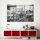 AWER Leinwandbild, 3-teilig Manhattan Dollar-Linie. modernes Giclée-Design, gerahmt, für Wohnzimmer, Fotoprints auf Leinw