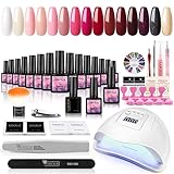 COSCELIA 15+3pcs Gel Nagellack Starter Set UV Nagellack 80W UV/LED Nagellampe Nageldesign Set UV Gellack Gel Nägel Farbgel Maniküre komplettes S