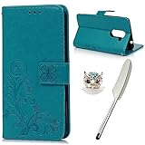 YOKIRIN Huawei Honor 6X Flip Hülle Huawei Honor 6X Wallet Case Bookstyle Flipcase Lederholster Schutzhülle PU Leder Handytasche Brieftasche Geldbörse Klapptasche Ständer Tasche Glücksklee B