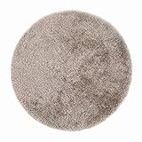 Luxor Living Shaggy Teppich Sora rund Hochflor einfarbig pflegeleicht modern, Farbe:Beige, Größe:Ø 100