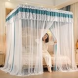 4 Eckpfostenbett Baldachin Vorhang Bett Netting voller Größe Elegantes Bett Canopies Drapes Luxuriöse Prinzessin Schlafzimmer Dekoration E-1.8m*2.0