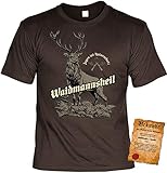 Jäger Tshirt, Spruch - Motiv Jagdsport : Jagen ist Naturschutz Waidmannsheil - Bekleidung Jäger, Jagd, Hirsch-Motiv Gr: XL