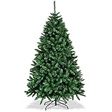 COSTWAY 180/225/275cm Künstlicher Weihnachtsbaum, Tannenbaum mit Metallständer, Kunstbaum Weihnachten Klappsystem, Christbaum PVC Nadeln, ideal für Zuhause, Büro, Geschäfte und Hotels, Grün (180CM)
