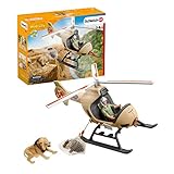 Schleich 42476 Wild Life Spielset - Helikopter Tierrettung, Spielzeug ab 3 Jahren,8 x 24 x 18