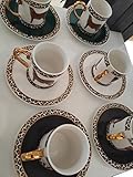 Kaffeetassen-Set, 6-teilig, Espressotassen und Untertassen, türkisches Kaffeetassen-Set, Macchiato-B