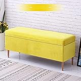 Bettbank Schuhbank Truhenbank European Style Lagerung Sofa Bank|ändern Schuh Bank Haushaltsaufbewahrungsbehälter|Lange Bank Schlafzimmer Bettfußbank Hocker Garderobe|Umkleideraum Ruhe Hocker,Yellow