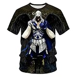 Assassin's Creed Herren Kurzarm T-Shirt 3D-Druck Custom Fashion Casual Streetwear Sommer-Cz-1496_XXXL Muster Vorne = Muster H