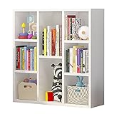 Modernes weißes Bücherregal Dreifach breites bodenstehendes Bücherregal 3-stufiges Organizer-Regal Aufbewahrungsschrank für 8 Würfel für Wohnzimmer Schlafzimmer Home-Office-Möbel Einfache Montag