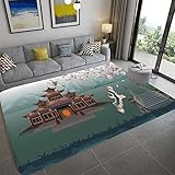 Hailongdia Personalisierte Mode Blume 3D-Druck, Rutschfester Teppich, Weicher Memory-Schaum, Krabbelbereich Für Kinder, Heimtextilien-Teppich 80X120Cm /Fg