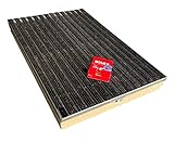 Bodenwanne mit Stahlzarge 75 x 50 mit Schuhabstreifer Rips anthrazit und Schnurwasserwaag
