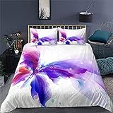 Bettwäsche 135X200 Bettbezug Lila Luxus Schmetterling Print Bettwäsche-Set Single Double King Size Kinderbett-Sets Ultra Weiche Bettbezüge Kissenbezug Für Bettwäsche Heimtextilien, Super King (2