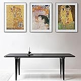 HJKLP Gustav Klimt Mutter Und Kind Familie Dekorative BerüHmte Bild Klassische Vintage Poster Kunstdruck FüR Zimmer Home Interior Wandbild 40x60cmx3 Ohne R