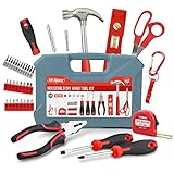 Hi-Spec 42-teiliges Werkzeug DIY Kit mit Handwerkzeugen und 2-in-1 Schraubenzieher Bit Griff für Haushaltsreperaturen in einem Koffer. Enthält einen Karabiner Schlüsselring & Mini Flaschenö