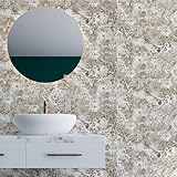 Fliesenaufkleber Brauner Marmor Mosaikfliesen Selbstklebend Tapete Folie für Backsplash Fliesen Küchenrückwand Hart Badezimmer Bad Küche Deko Fliesenfolie2P,30cm x 60