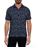 Robert Graham Herren Elderton S/S Knit Polo Polohemd, blau, X-Groß