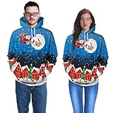 XPDD Weihnachtspullover Herren Frauen Hoodie Kapuzenpullover Winter Weihnachten Langarm Sweatshirt mit Kapuze Mantel Pullover Outwear Freizeitjacke Kapuzensweatshirt Christmas Casual Lustig H