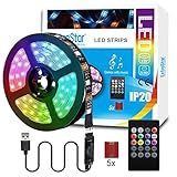 ExtraStar LED TV Hintergrundbeleuchtung 3m USB 5050 LED Streifen mit Musikmodus,RGB Dimmbar Led Fernseher Beleuchtung für 32-60 Zoll TV PC-Bildschirm,Schlafzimmer,Zuhause,Weinachten,Haus Dek