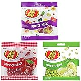 Jelly Belly Frucht Mix - Fruit Mix mit 16 Sorten, Very Cherry Kirsche, Juicy Pear Birne - Jelly Beans (3 x 70g)