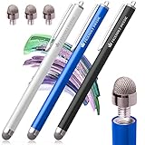 The Friendly Swede Touchpen 3 Stück Hybrid Stylus - Touchscreen Eingabestift mit austauschbarer Mikrofaserspitze für Handy, Tablet (Blau, Weiss, Schwarz)