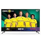 CHiQ UHD 4K Smart TV, 43 Zoll(108cm), HDR10/hlg, WiFi, Bluetooth, Prime Video, Netflix 5,1, YouTube Kids,3 HDMI,2 USB,F