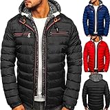 ADDZYY Herren Steppjacke Gefütterte Jacke sportliche Übergangsjacke Herrenjacke leichte Winterjacke modische Jacke für Männer Daunenjacke Sportjacke Freizeitjacke mit Kapuze Street Sty