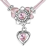 LUISIA® Halskette Chiara mit Herzblüte, Strassherz und Kristallen von Swarovski®