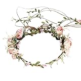 iBelly Blumenkranz Blumenkrone Braut Stirnband Simulationsblume Girlande Böhmen Blumen Haarkranz Braut Brautjungfern Haarband für H