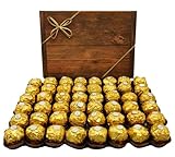 Ferrero Rocher 600g 'Gold' Geschenkbox in Schatztruhen Optik mit 48 Kugeln - knusprige Pralinen Spezialität perfekt zum verschenken oder auch als Dek