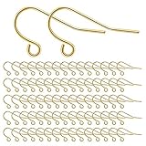 MengH-SHOP Ohrring Haken 925 Sterling Silber Ohrhaken für DIY Ohrhänger Schmuckherstellung Ohring Zubehör 300 Stück, 14K Vergoldetes G