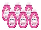 bebe Zartpflege Glanzshampoo, zartes und pflegendes Shampoo, reinigt sanft, Kindershampoo, 6er Pack (6 x 300 ml)