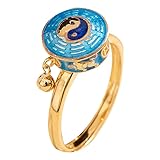 Klatsch Muster Vintage Spinner Ringe Schmuck Für Frauen Fingerring Frauen Männer Ringe drehbar Anti Stress Buddhismus Ring Mantra Ring Frauen M