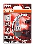 OSRAM NIGHT BREAKER LASER H11, +150% mehr Helligkeit, Halogen-Scheinwerferlampe, 64211NL-01B, 12V PKW, Blister (1 Lampe)