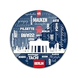 Berlin-Untersetzer Berliner Schnauze (Blue) aus Echtglas | Berlin | Glass Coaster | Untersetzer | Geschenkidee | Tischuntersetzer | Untersetzer aus Glas | Berlin-Geschenk (R)