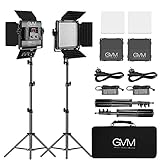 GVM LED Videolicht mit Stativ, APP-Steuerung LED Fotografie zweifarbig 2300K-6800K LED Fotolicht, Studio LED Licht für YouTube Fotostudio, Videoaufnahme led Video Panel, LED Lampe Videobeleuchtung