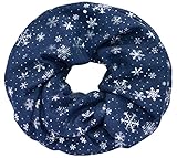 Loopschal Paris Ankern Pünktchen Schal Schlauchschal Rundschal Halstuch Eiffelturm Anker Stadt Städte Loop Vintage Maritim (Snowflakes - Navy mit Silber)