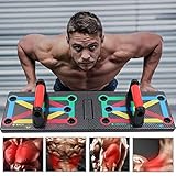 GLKEBY Push Up Board, faltbares 12 in 1 Multifunktions Fitnessgerät für Heimübungen, tragbarer Push upTrainingsrahmen, Heimübungen für Männer/Frauen (12 IN 1 Push Up Board)